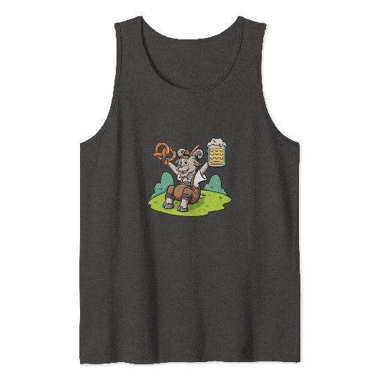 Goat Beer Pretzel Bavarian Leather Trousers Beer Tank Tops