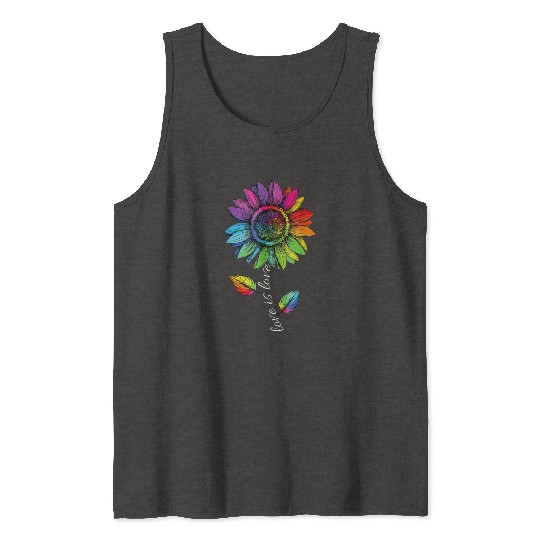 Rainbow Sunflower Love Is Love LGBT Gay Lesbian Tank Tops