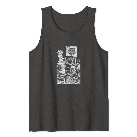 Death Tarot Card Xiii Occult Esoteric Dark Design Tank Tops