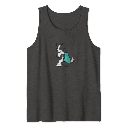 I Love Mom Tattoo Border Collie Tank Tops