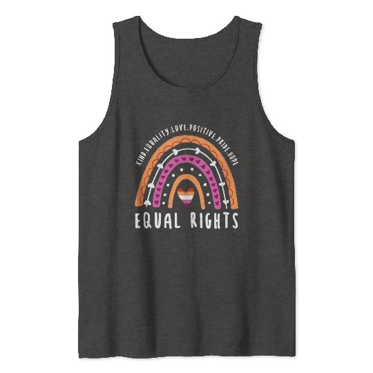 Equal Rights Lesbian Pride Rainbow Tank Tops
