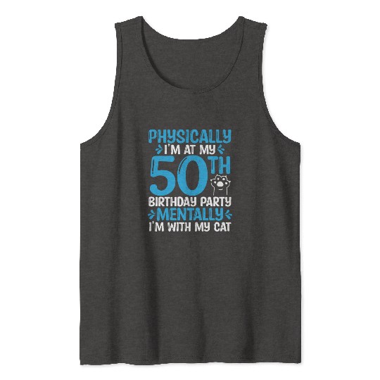 50 Year Old Cat Dad with my Cat Mom 50th Birthday Tank Tops