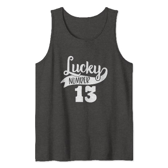 Lucky Number 13 Birthday Party Design Tank Tops