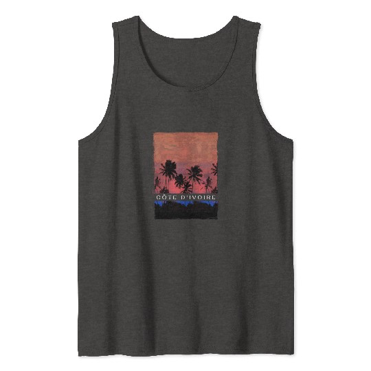 Ivory Coast Africa Vacation Souvenir Palm Tree Tank Tops