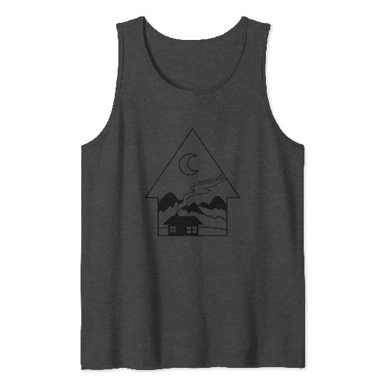 BOHO house triangle and crescent moon Tank Tops