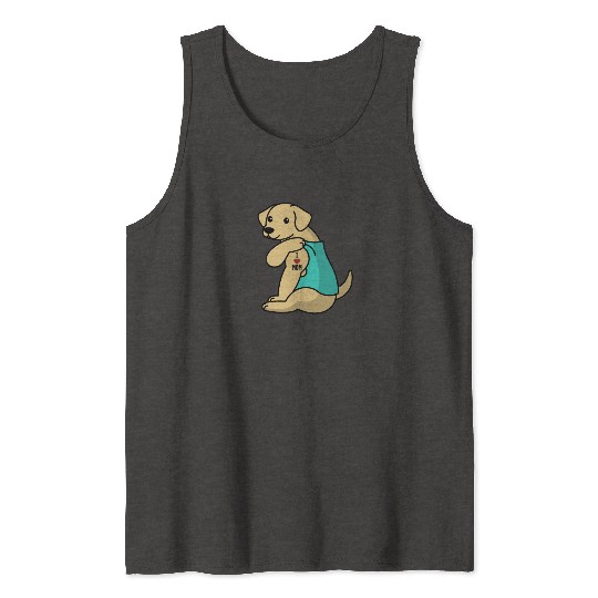 I Love Mom Tattoo Labrador Tank Tops