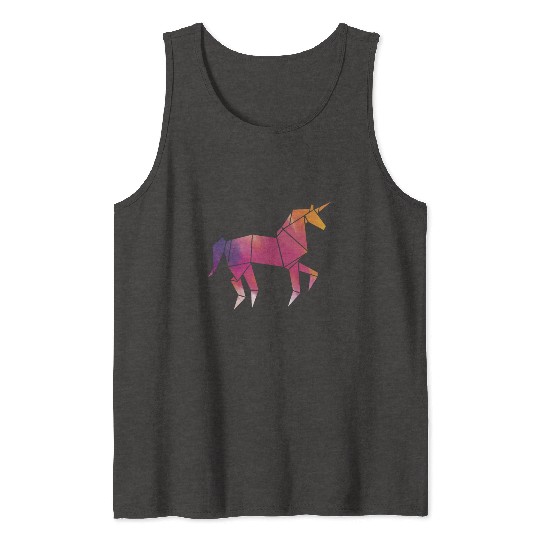 Origami Unicorn Lover Origami Master Paper Folder Tank Tops