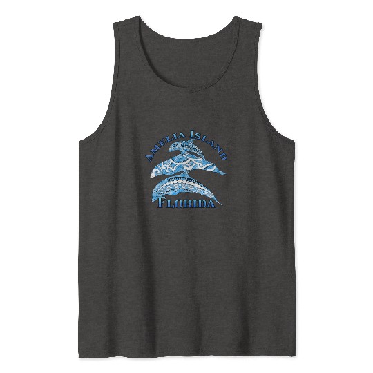 Amelia Island Florida Vacation Tribal Dolphins Tank Tops