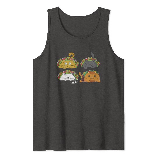 Cute Taco Cats Mexican Taco Lover Tank Tops