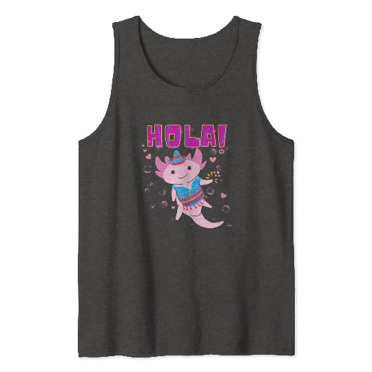 Hola Cute Axolotl - 2 Tank Tops