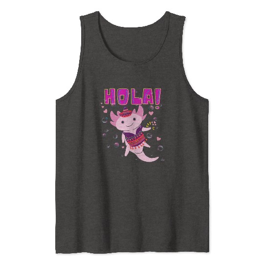 Hola Cute Axolotl - 4 Tank Tops