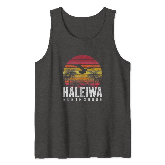 Haleiwa Hawaii HI North Shore Sunset Surf Surfing Tank Tops