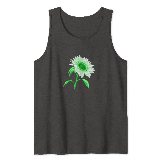 Green sunflower Tank Tops