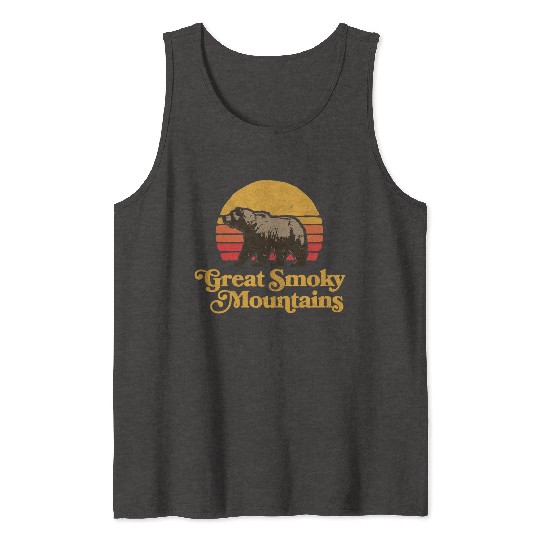 Retro Great Smoky Mountains Park Bear Tank Tops