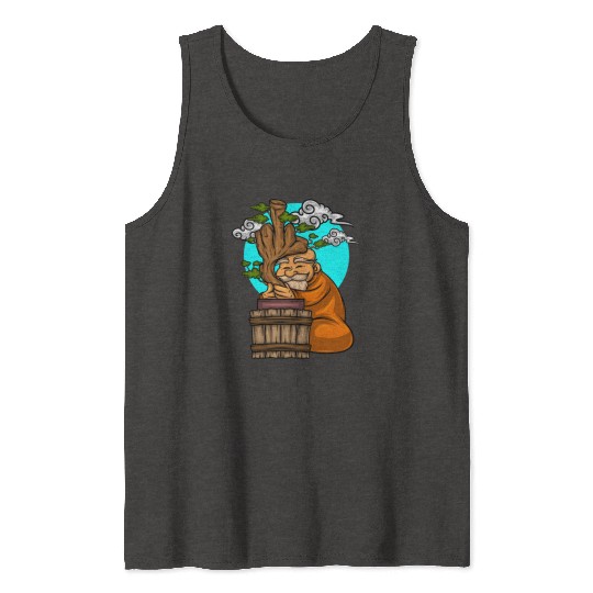 Miniature Trees Bonsai Middle Finger Tank Tops