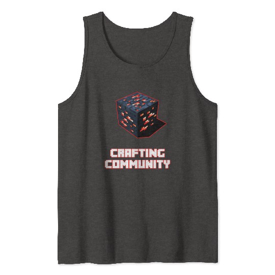 Crafting Community white & red Tank Tops
