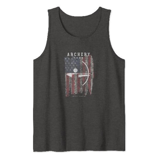 Archery Team USA Vintage American Flag Compound Tank Tops