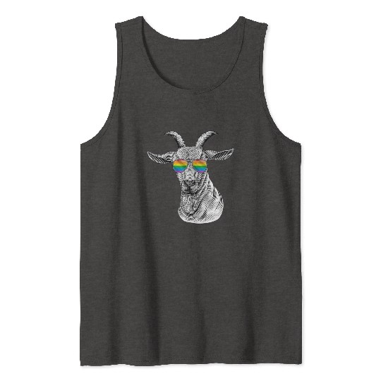 Funny Goat LGBT Rainbow Flag Gay Pride Tank Tops