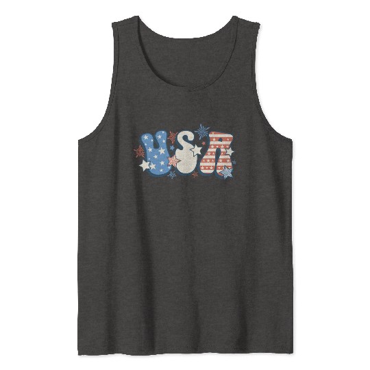 Retro USA Tank Tops, Funny Fourth of July 2022, 4th of