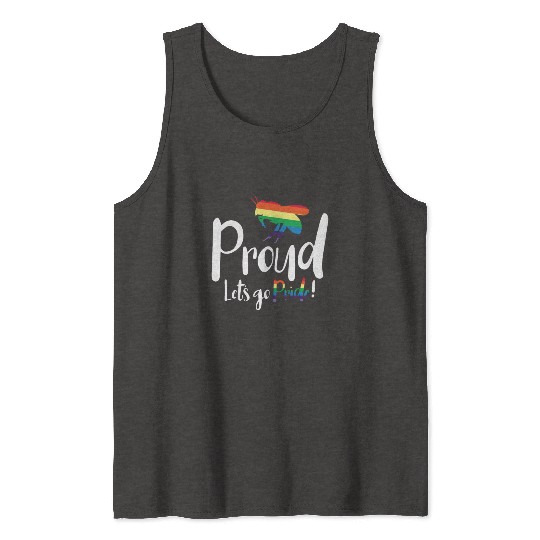 Bee Proud Let's Go Pride! LGBTQ Pride Month Gay Tank Tops