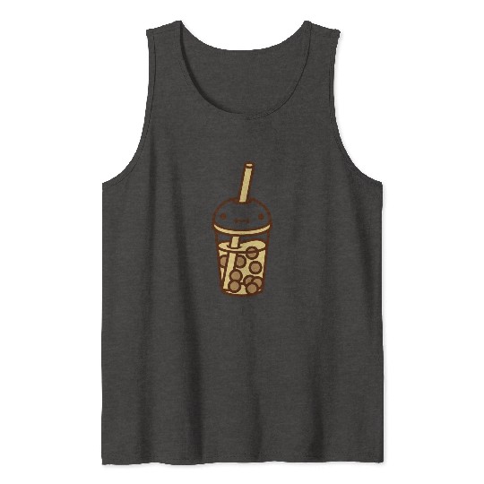 face bubble tea comic Tank Tops