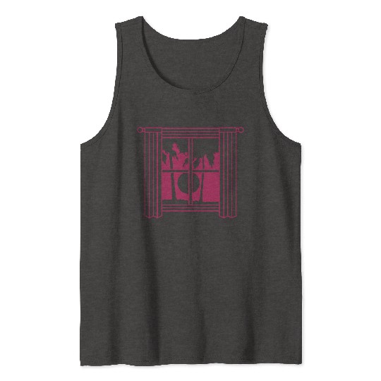 Sun palm tree window Tank Tops