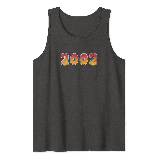 Year 2002 In Orange - Yellow Design Tank Tops