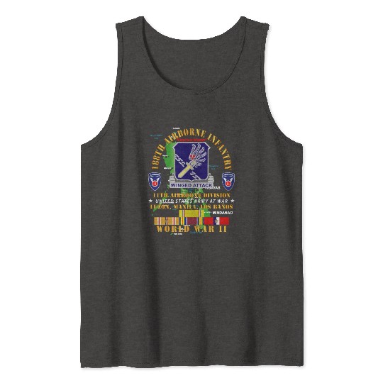Army 188th Airborne Infantry The Philippines WWII Tank Tops