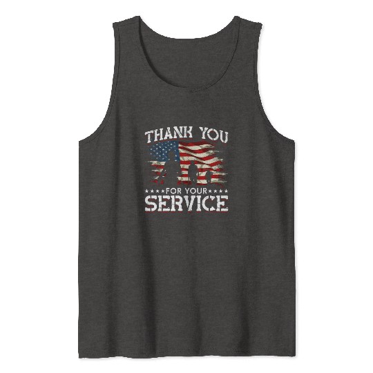 Memorial Day American Flag Patriotic Soldier US Tank Tops