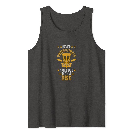 Old Guy Disc Golf Vintage Ultimate Frisbee Tank Tops