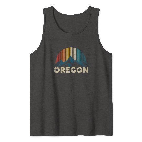 Oregon Vintage Mountains Nature Hiking Gift Tank Tops