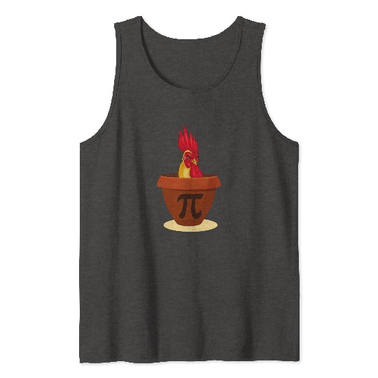 Funny Chicken Pot Pie Tank Tops Chicken Pi day
