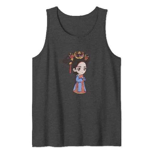 HAND PAINTED GIRL IMAGE Tank Tops