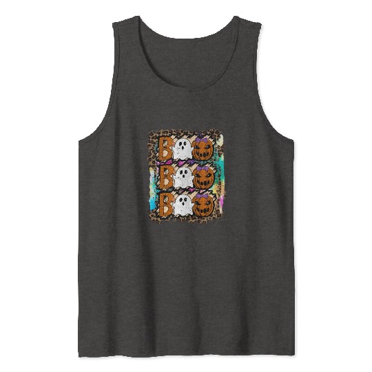 Halloween Boo Ghost Pumpkin Tie Dye Tank Tops