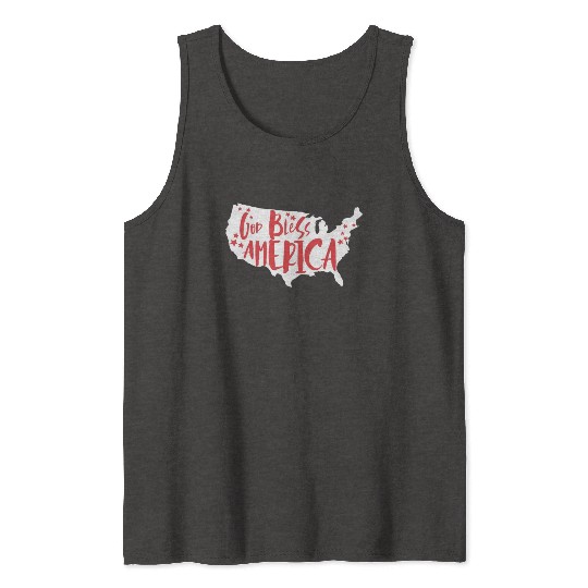 God Bless America USA Map Patriotic 4th of Julygod Tank Tops