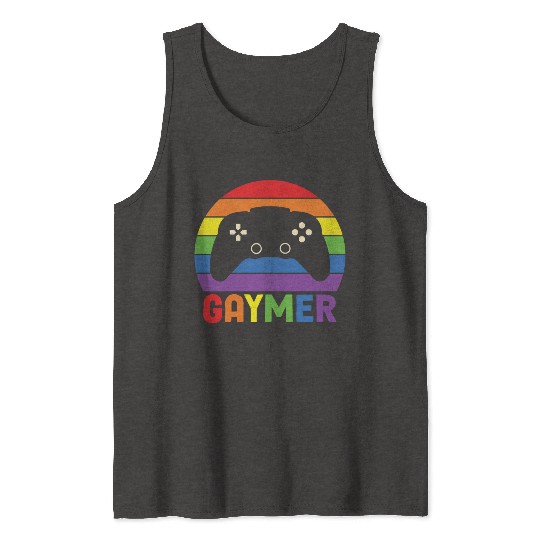 LBGT Flag Gay Pride Human Gaymer Gamer Tank Tops