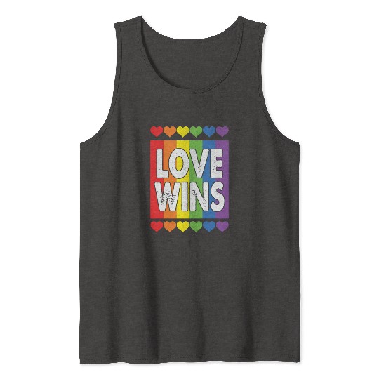 LBGT Flag Gay Pride Human Love Wins Tank Tops
