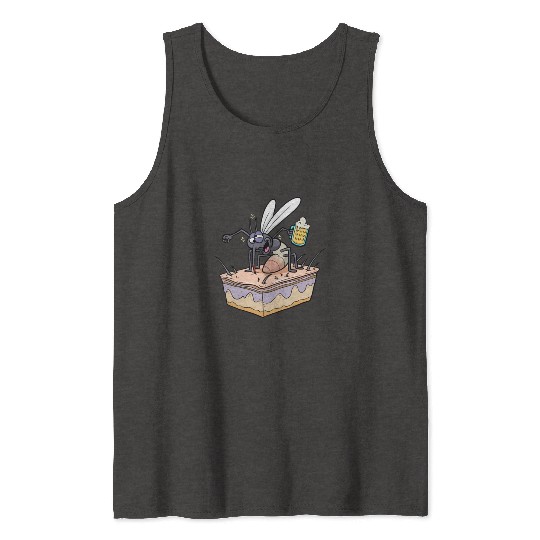 Insect Mosquito Drinking Beer Mosquitoes Tank Tops