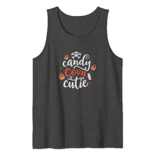 Candy Corn Cutie Halloween Holiday Scary Tank Tops