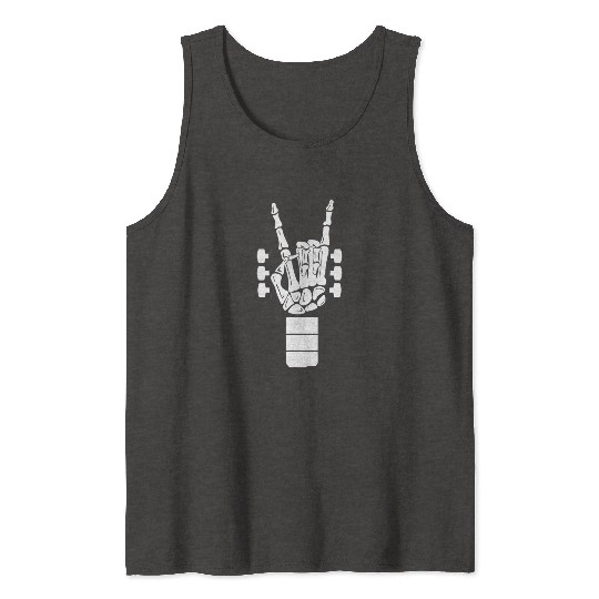 Metal Producer Skeleton Hand Guitar Tank Tops