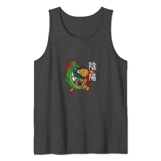 Dragon Koi Fish Good Bad | Japanese Culture Tank Tops
