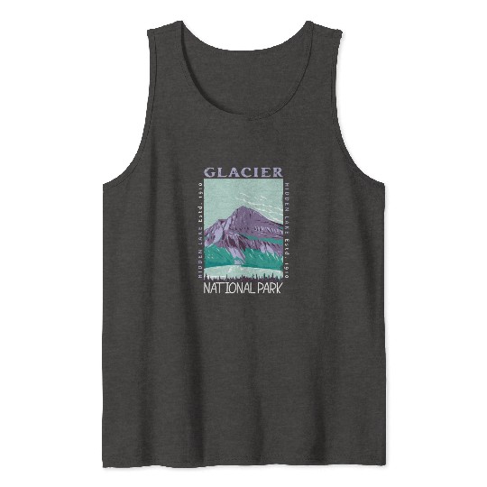 Glacier National Park Hidden Lake Distressed Tank Tops