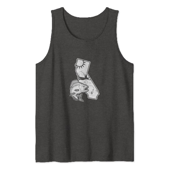 Retro California Fishing Surfen Fun Tank Tops