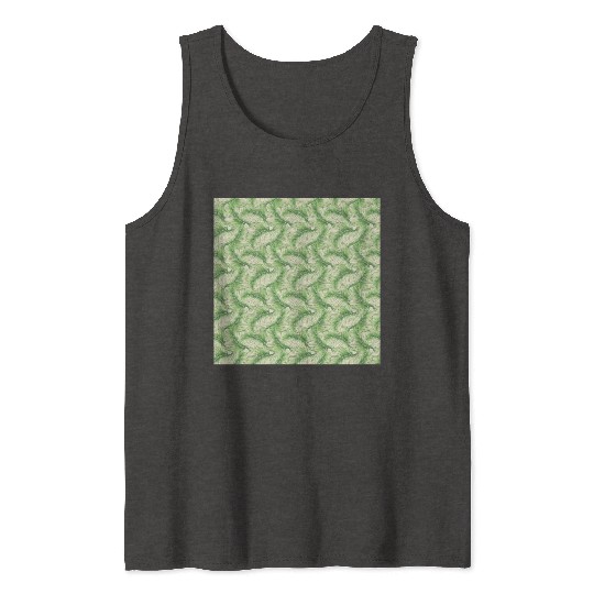 Watercolor Tropical Jungle Palm Leaves Tank Tops