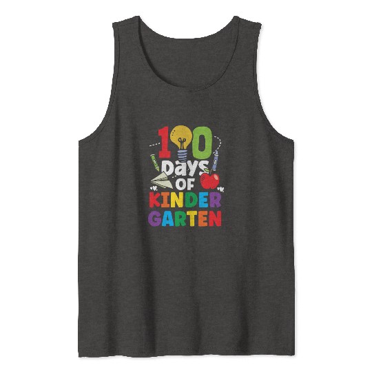 100 Days Of Kindergarten Cute Sweet Sayings Team Tank Tops