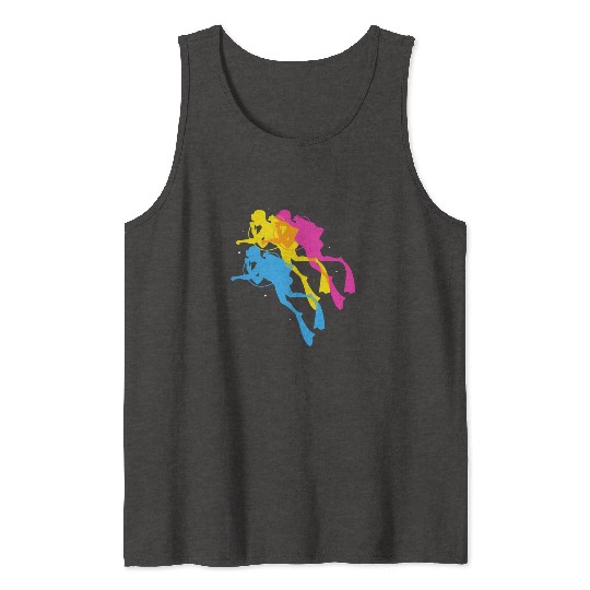 Retro Colorful Scuba Diving Tank Tops