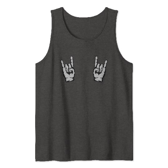 2 hands heavy metal Tank Tops