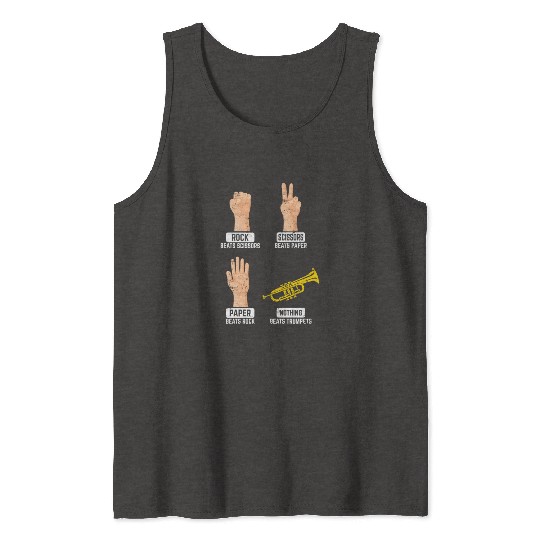 Rock Paper Scissors Nothing Beats Trumpets Trumpet Tank Tops