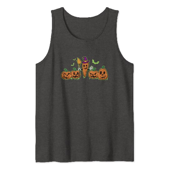 Happy Halloween Carrot Pumpkin Trick Or Treat Tank Tops