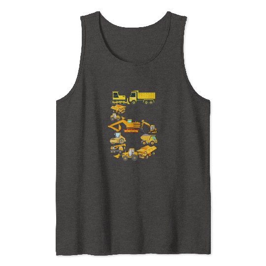 Construction Vehicles Trucks For 6 Year Old Boys Tank Tops